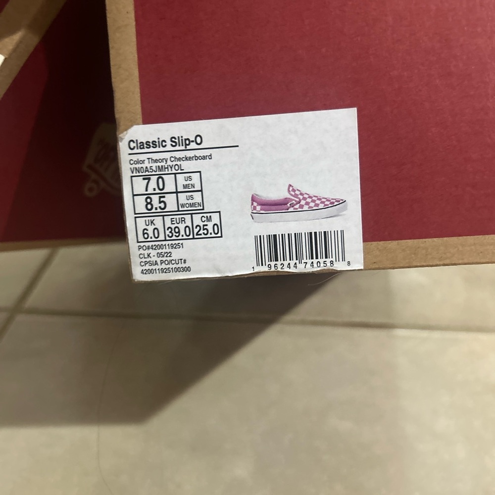 Vans Classic Slip-On Pink Checkerboard Shoes